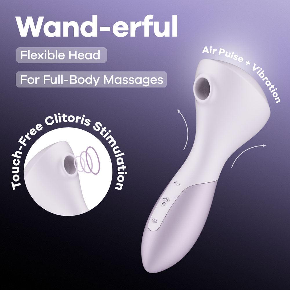 Satisfyer Wand-erful Rechargeable Air Pulse Wand Massager - Clit Ticklers and Pulsators
