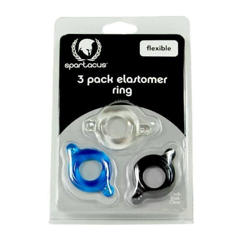 Elastomer Cock Ring 3 Pack - Set 2 - - Cock Rings