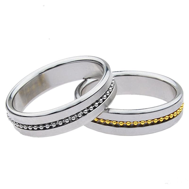 Golden Metal Cock Ring with Grooves - - Cock Rings