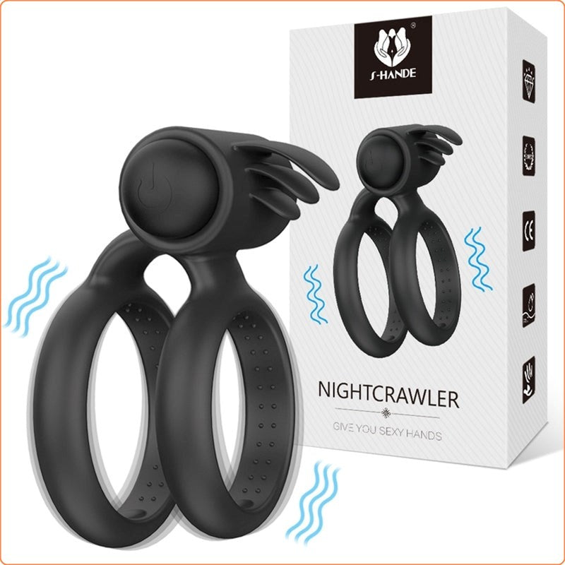 Nightcrawler Cock Ring with Double Ring - - Ball and Cock Toys