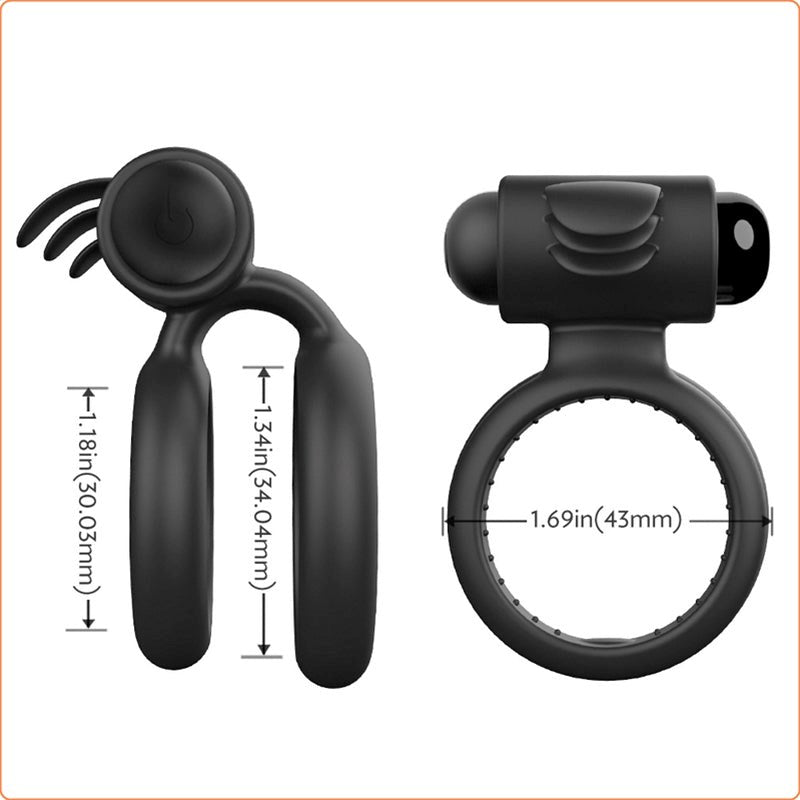 Nightcrawler Cock Ring with Double Ring - - Ball and Cock Toys
