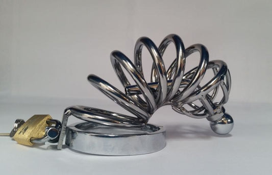 Seven Layers Asylum Cock Cage & Plug - - Male Chastity