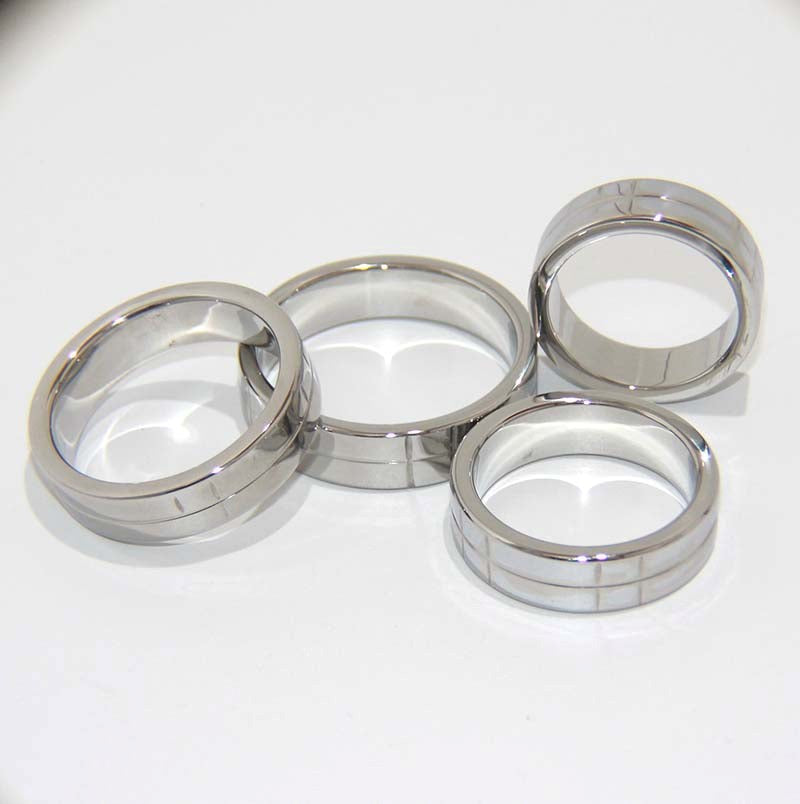 Steel Grooved Cock Ring - - Cock Rings