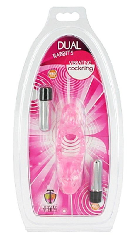 Trinity Vibes Dual Rabbits Vibrating Cockring - - Cock Rings