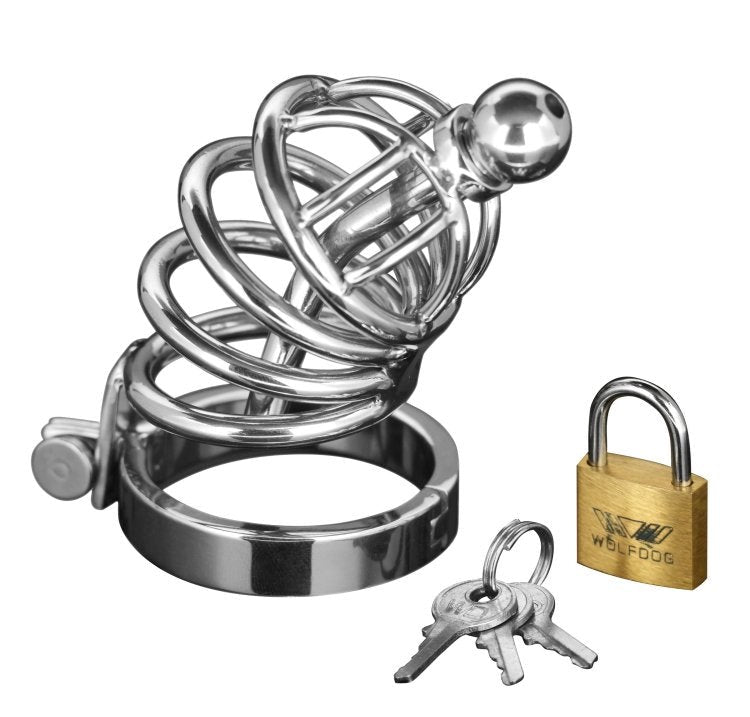 Asylum 4 Ring Locking Chastity Cage by XR Brands - Male Chastity