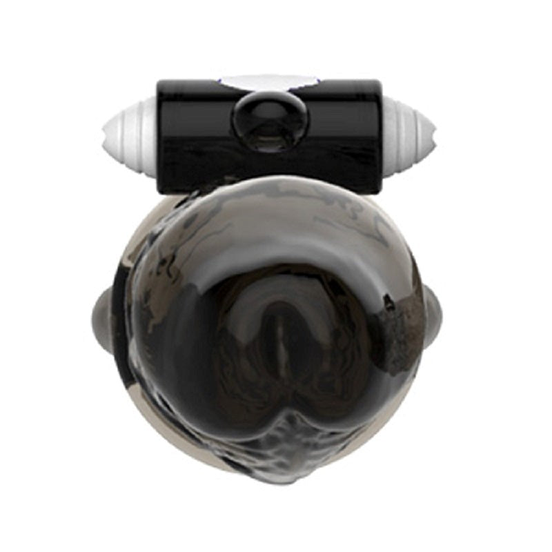 Black Warrior Thick Head Vibrating Penis Sleeve - - Pumps, Extenders and Sleeves