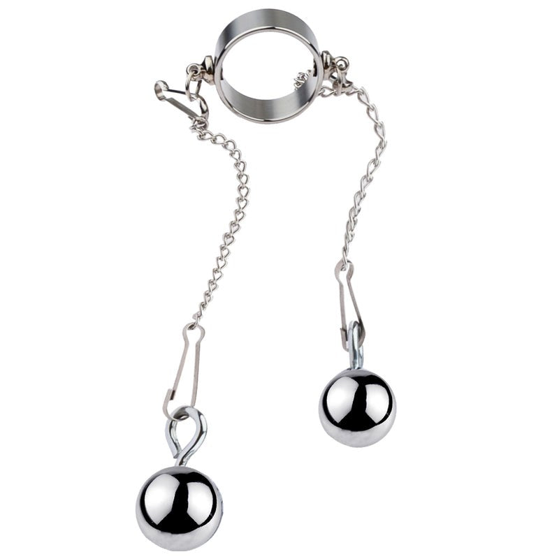 Bondage Play Penis Ring With Balls - Long - - Cock Rings