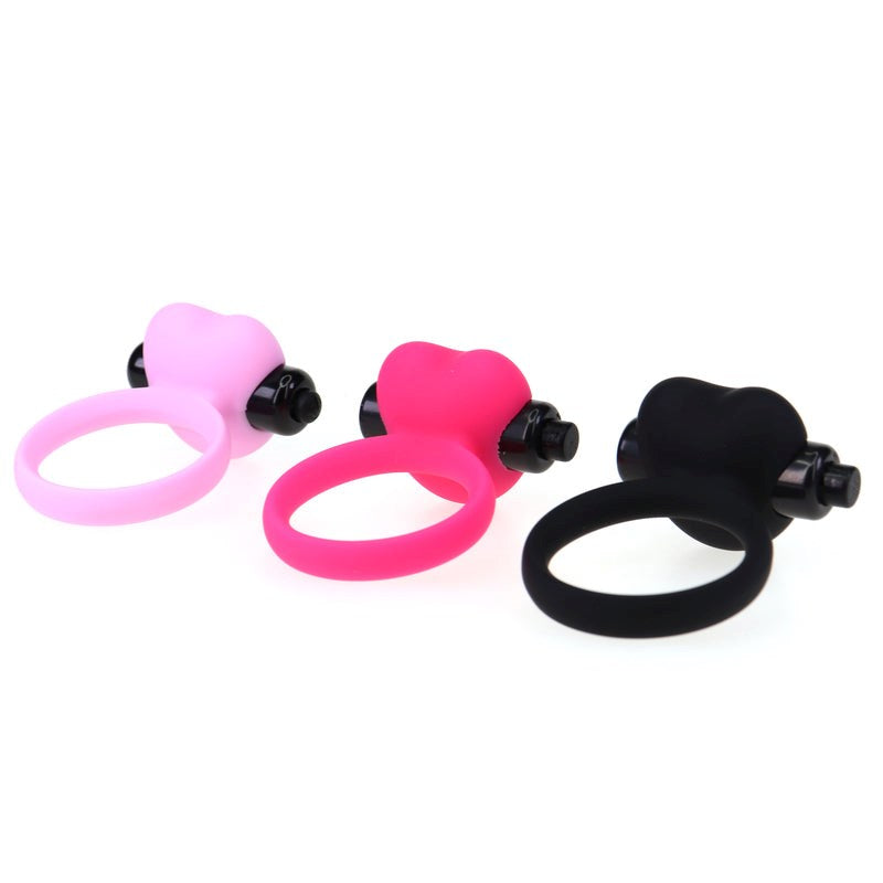 Heart Silicone Vibration Cock Ring - - Cock Rings