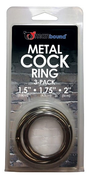 Manbound Cock Rings 3 Pack Metal - - Cock Rings
