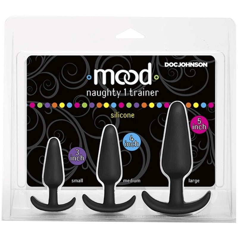 Mood Naughty 1 Trainer Set Black by Doc Johnson - Butt Plugs