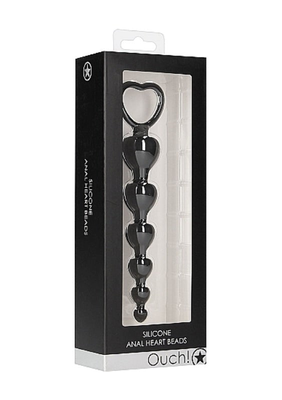 Ouch! Anal Heart Beads - - Butt Plugs