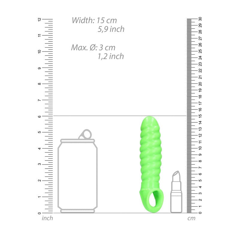 OUCH! Glow in Dark Swirl Stretchy Penis Sleeve - Pumps, Extenders and Sleeves