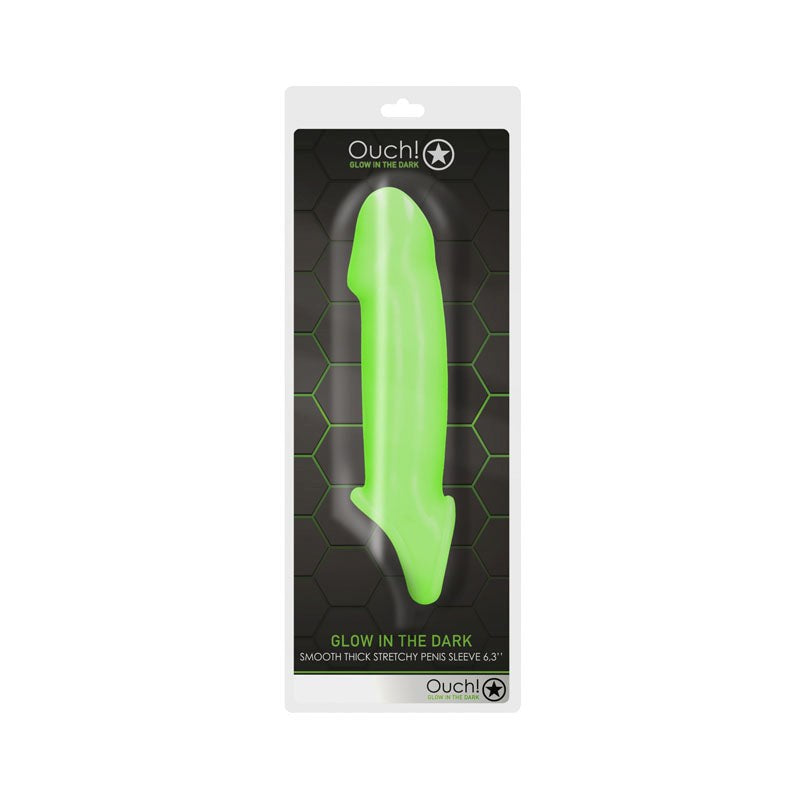 OUCH! Smooth Thick Penis Sleeve Glow in Dark - - Pumps, Extenders and Sleeves