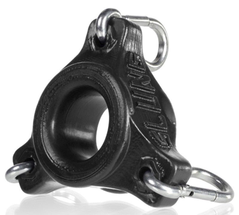 Oxballs Slung Ballstretcher With 3 Carabiners Black - - Stretchy Cock Rings