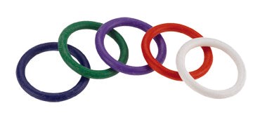 Rainbow Rubber C Ring 5 Pack - - Cock Rings
