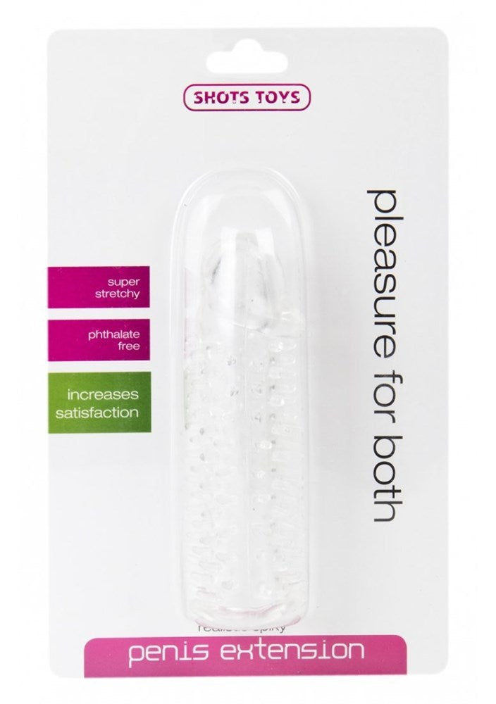 Shots Toys Realistic Spikey Penis Extension Transparent - Pumps, Extenders and Sleeves