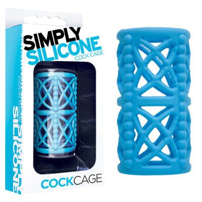 Simply Silicone Cock Cage Sky Blue - - Pumps, Extenders and Sleeves