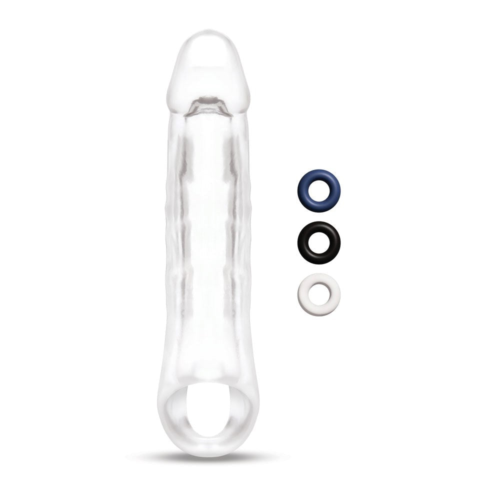 Size Up 2 Inch See-Thru Penis Extender with Ball Loop - - Pumps, Extenders and Sleeves