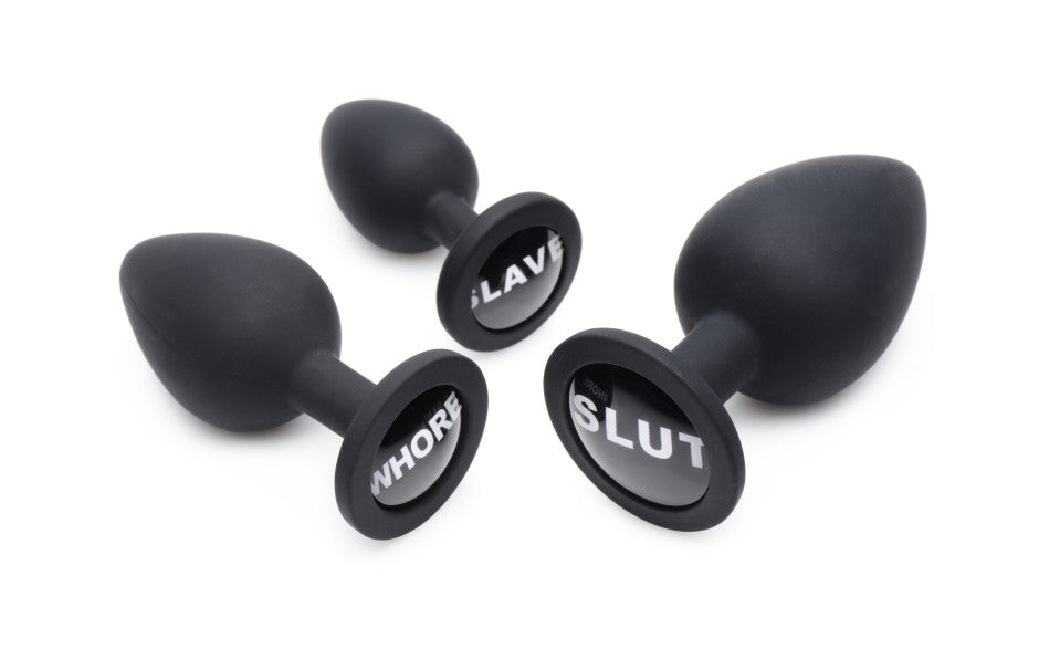XR Brands Dirty Words 3 Piece Anal Plug Set - Butt Plugs