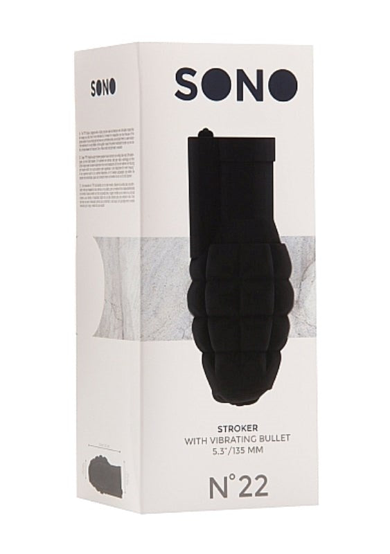 SONO No. 22 Stroker with Vibrating Bullet Black - - Masturbators and Strokers