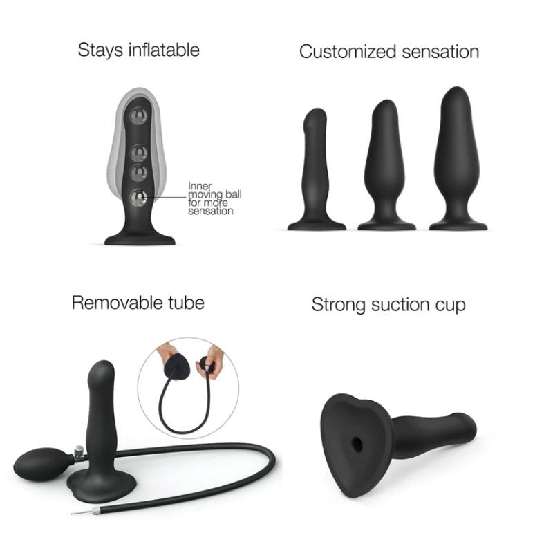STRAP-ON-ME HYBRID Inflatable Dildo Plug - - Anal Dildos