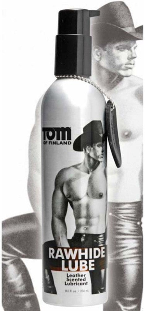 Tom of Finland Rawhide Leather Scented Lubricant 8oz - - Delay and Excite Sprays