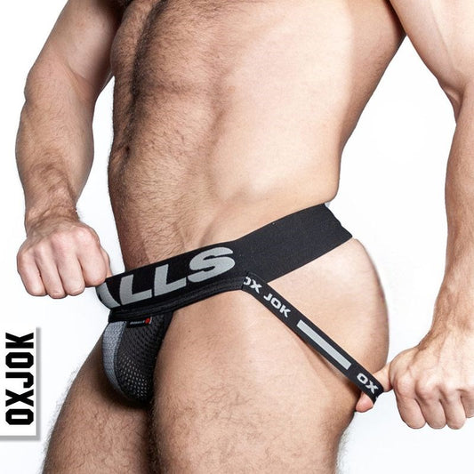 Oxballs Airmesh Swagger Sexy Mens Jockstrap Tar Black