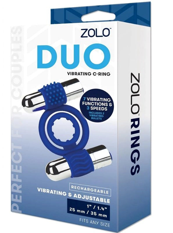 Zolo Duo Vibrating C-Ring - - Stretchy Cock Rings