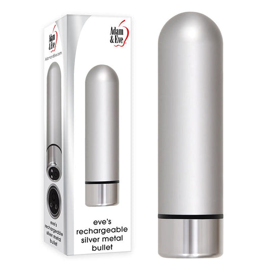 Adam & Eve Rechargeable Silver Metal Bullet - - Bullet Vibrators