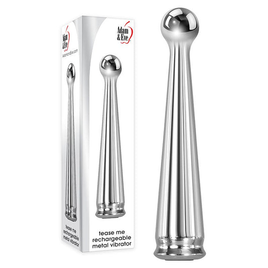 Adam & Eve Tease Me Rechargeable Metal Vibrator - - Metal Vibrators