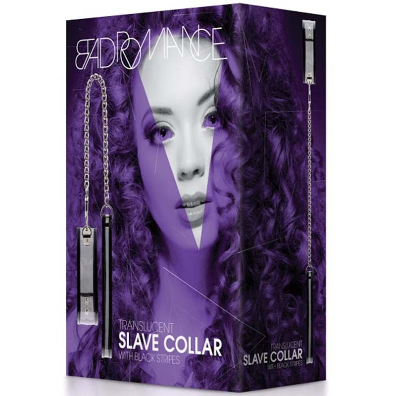 Bad Romance Translucent Slave Collar with Black Stripes - - Collars And Cuffs