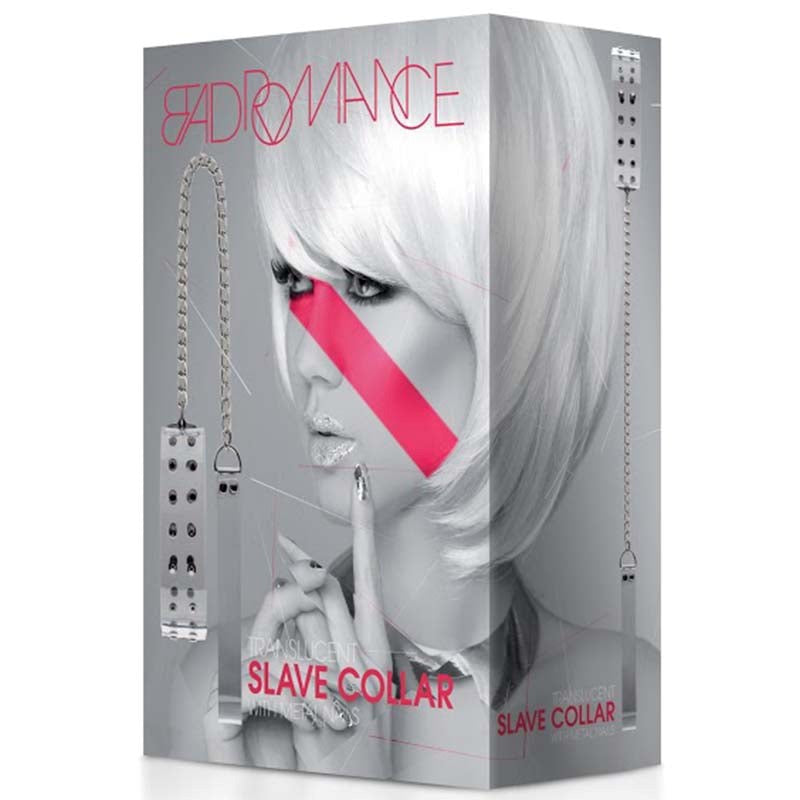 Bad Romance Translucent Slave Collar with Metal Nails - - Collars And Cuffs