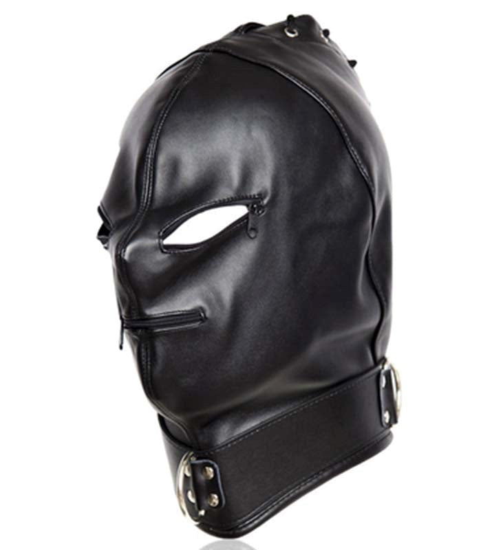 Basic Zipper Hood With O-Ring Collar - - Bondage Hoods