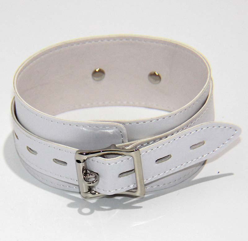 BDStyle Collar Adjustable White Light PVC - - Collars And Cuffs