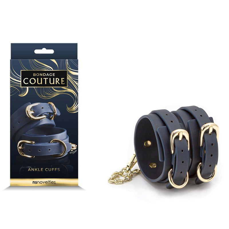 Bondage Couture Ankle Cuff - Blue - - Collars And Cuffs