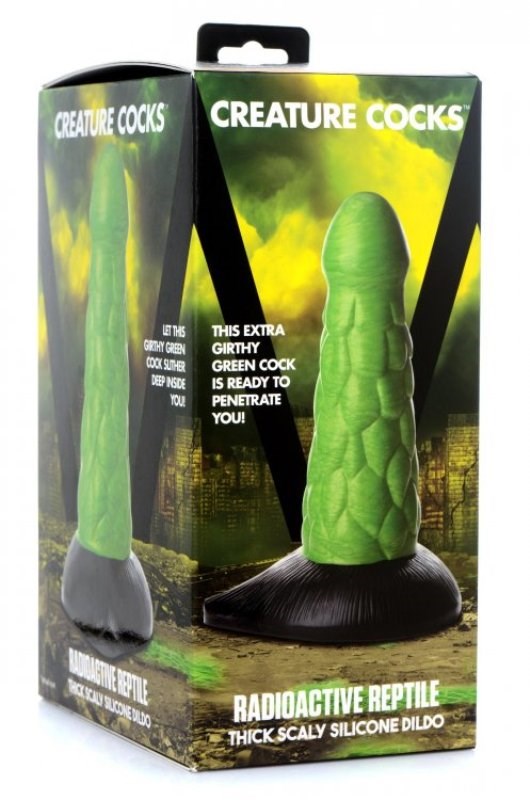 Creature Cocks Radioactive Reptile Thick Scaly Silicone Dildo - - Non-Realistic Dildos