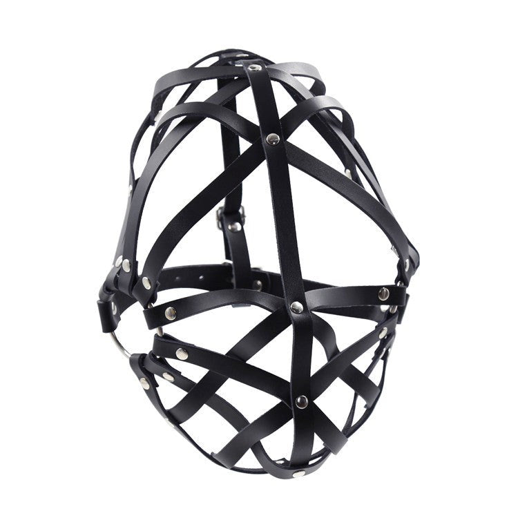 Cross Belt Half Face Hood - - Bondage Hoods