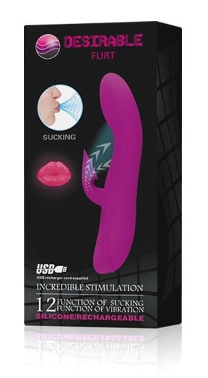 Desirable Flirt Dual Function G-Spot Vibrator and Sucker - - Rabbit Vibrators