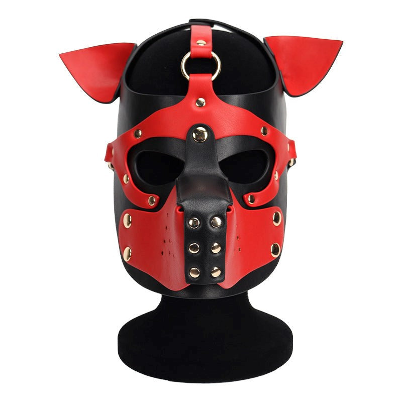 Double Color Dog Bondage Hood - - Bondage Hoods