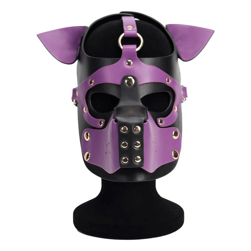 Double Color Dog Bondage Hood - - Bondage Hoods