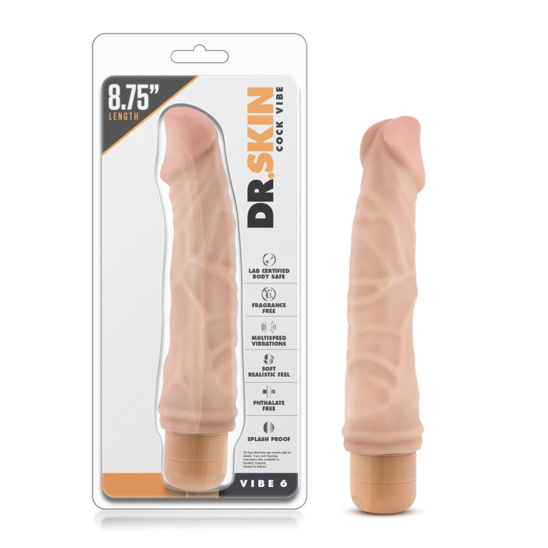 Dr. Skin Cock Vibe 6 - 8.5'' Cock - Flesh - - Vibrating Dildos