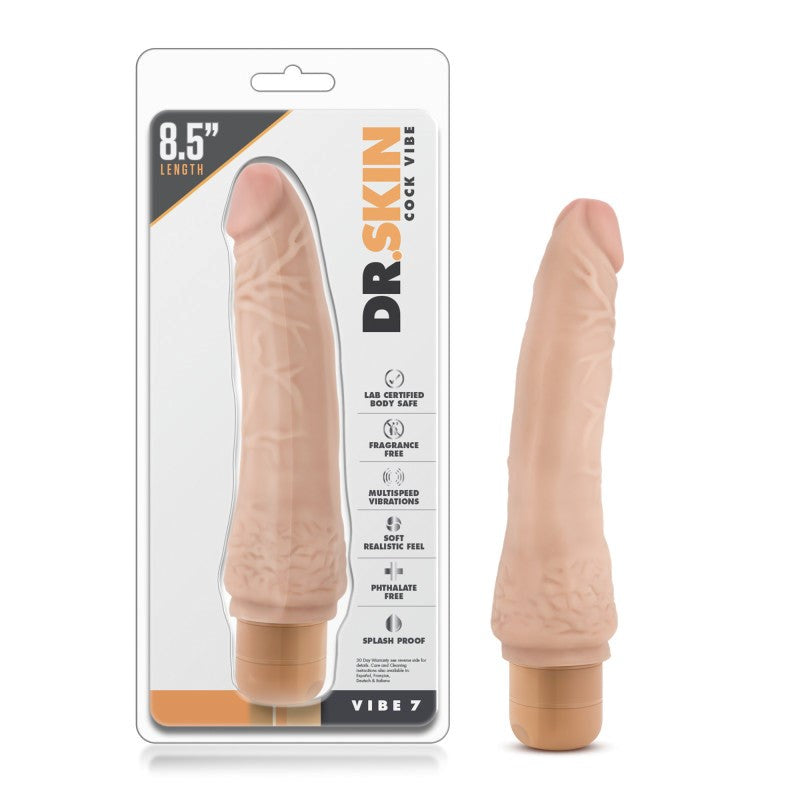 Dr. Skin Cock Vibe 7 - 8.5'' Cock - Flesh - - Vibrating Dildos
