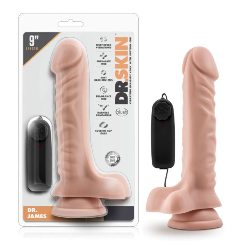 Dr. Skin Dr. James - 9 Inch Vibrating Cock - - Vibrating Dildos