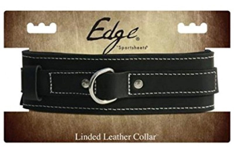 Edge Lined Leather Collar - - Collars And Cuffs