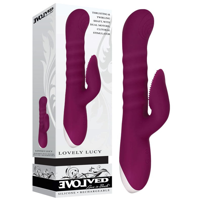 Evolved Lovely Lucy - Burgundy - - Rabbit Vibrators
