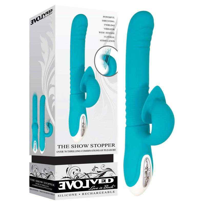 Evolved The Show Stopper - Teal - - Rabbit Vibrators