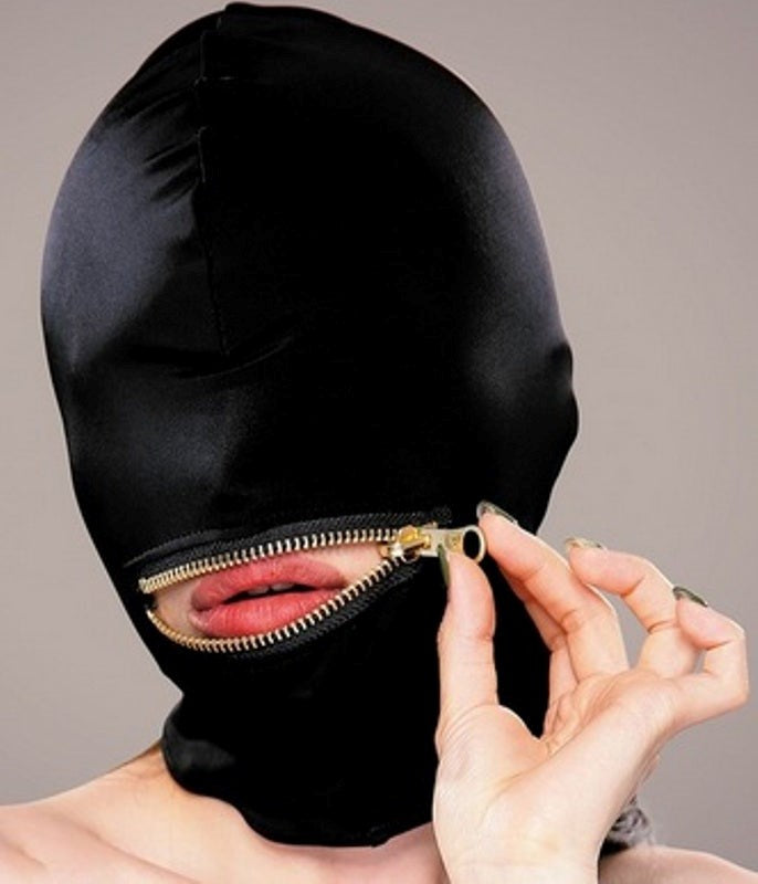 Execute Microfiber Mouth Zipper Mask - - Bondage Hoods