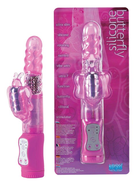 Exotik Silicone Butterfly Pink - - Rabbit Vibrators