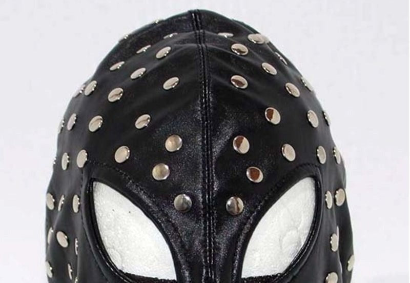 Extreme Leather Hood Studded - - Bondage Hoods