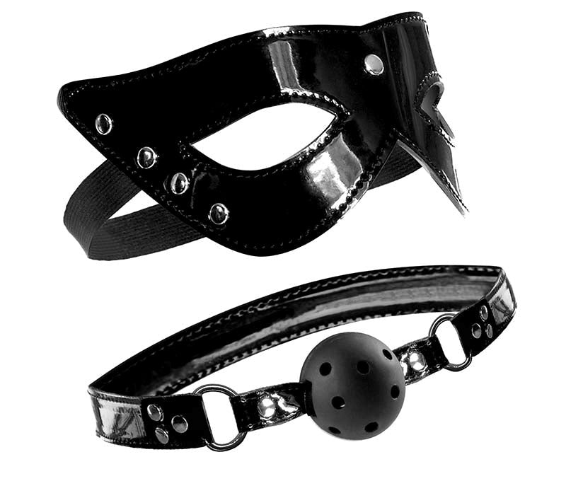 Fetish Fantasy Limited Edition Masquerade Mask and Ball Gag - - Masks And Blindfolds